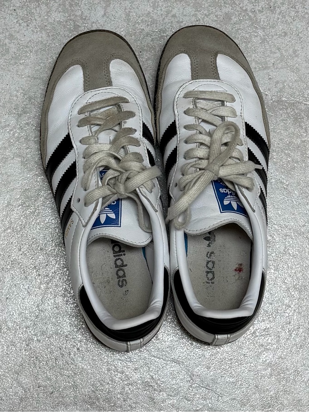 Adidas White & Gray Samba Classic Sneakers